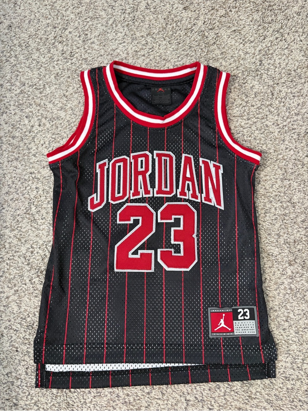 NWOT Kid’s Jordan 23 Black & Red Basketball Jersey